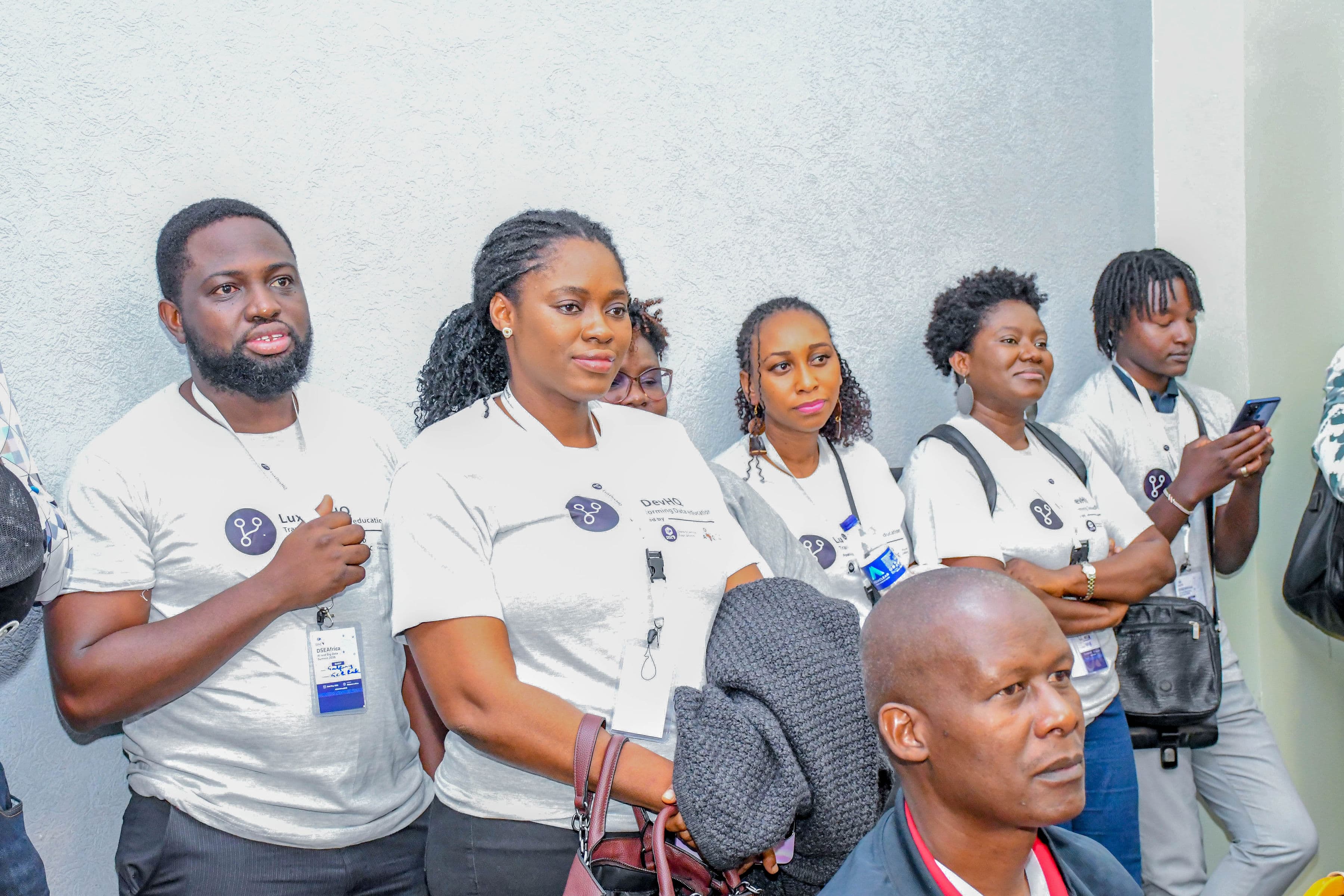 Learners networking at a LuxDevHQ community event